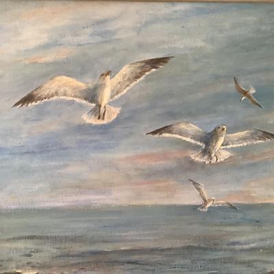 277 Original Acrylic Seagulls in Flight by J. Angel