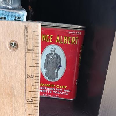 Kewanee Illinois Decanter with Prince Albert tobacco tin