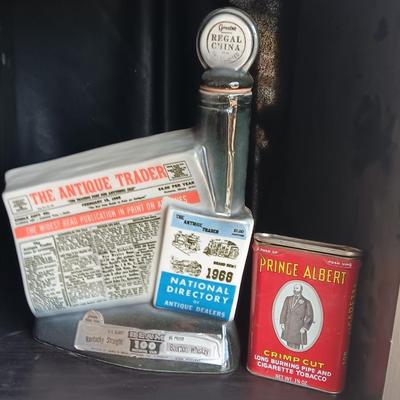 Kewanee Illinois Decanter with Prince Albert tobacco tin