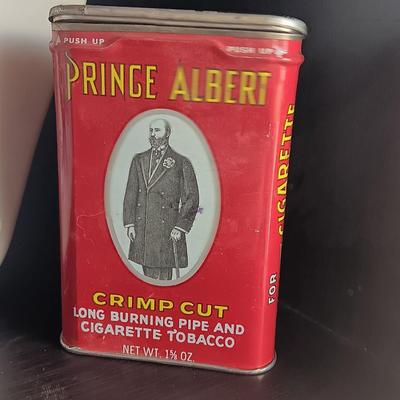 Kewanee Illinois Decanter with Prince Albert tobacco tin