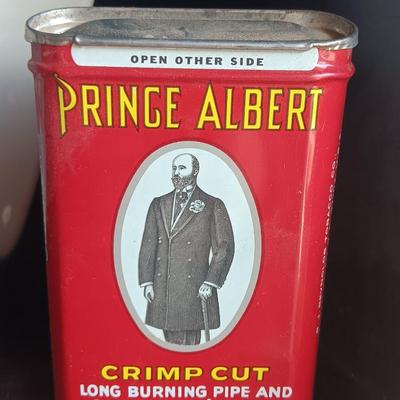 Kewanee Illinois Decanter with Prince Albert tobacco tin