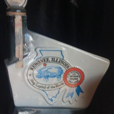 Kewanee Illinois Decanter with Prince Albert tobacco tin