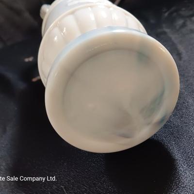 Rothschild Napoleon bottle and a Milk glass swirl Beams choice Decanter with prince Albert tin