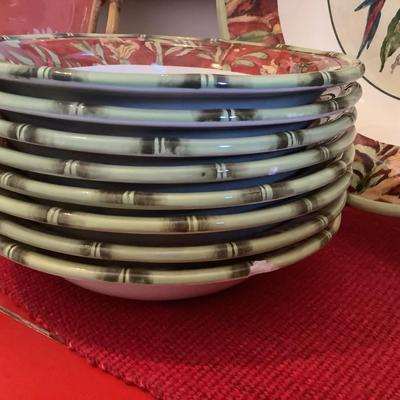 286 Tracy Porter Ceramic Tray with Ceramic Parrot Bowls by Betty Whitaker