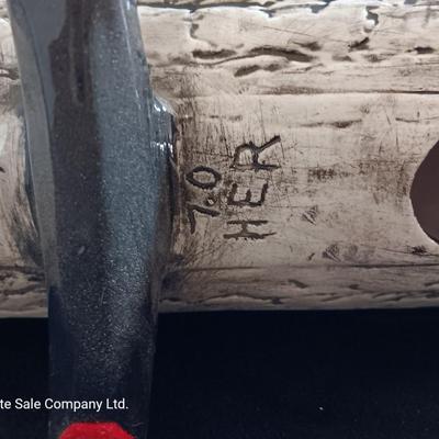 Vintage 70's ceramic centerpiece Yule log candle holder, hand painted, original centerpiece 2 of 2