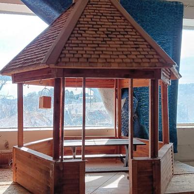 Awesome Wooden Gazebo for Barbies bird feeder or Decor!