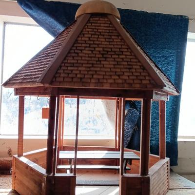 Awesome Wooden Gazebo for Barbies bird feeder or Decor!