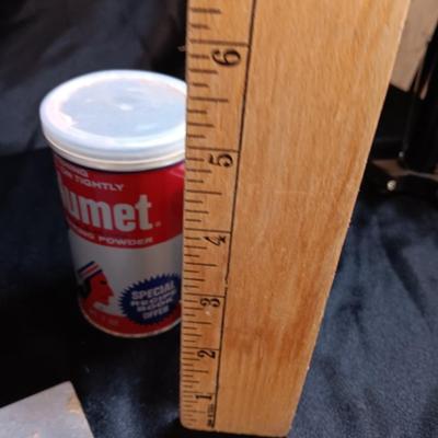 Really cool lasered art tile Barn with horse with vintage spice cans