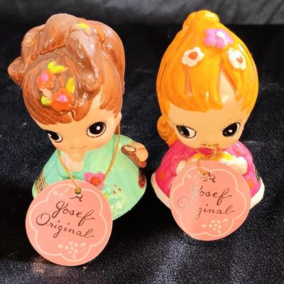 Vintage 1960s Josef Originals September & February Birthday Girl Figurines