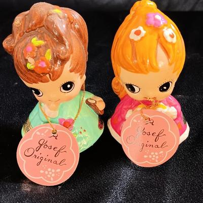 Vintage 1960s Josef Originals September & February Birthday Girl Figurines