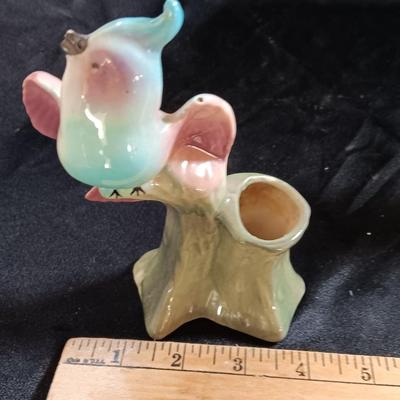 Vintage Mid-Century MCM Planters - Cockatiel and USA marked Girl planter