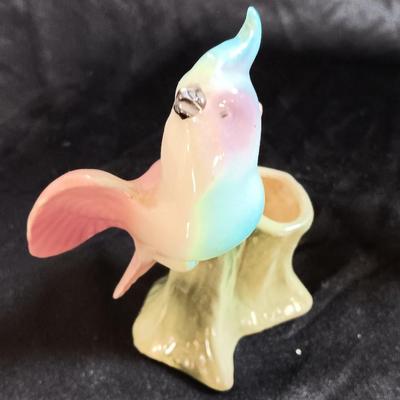 Vintage Mid-Century MCM Planters - Cockatiel and USA marked Girl planter