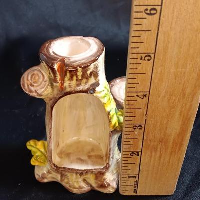 Vintage ADORABLE Ceramic Bears In A Tree Salt & Pepper Shakers Set