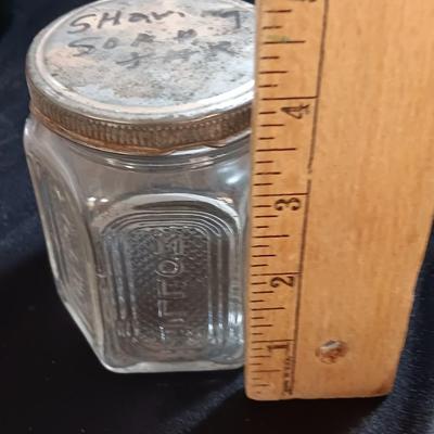 Molle' Co Glass Jar - two e-z seal Jars and a green Green Glass CE Crown Seal Wine Decanter