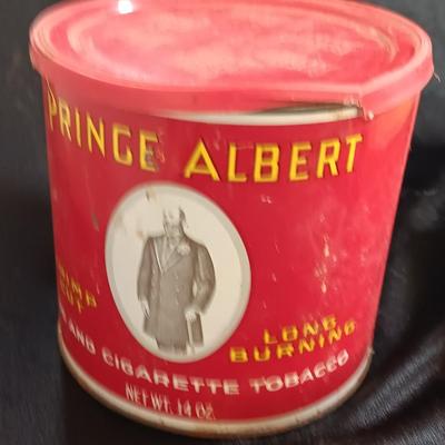 Prince Albert container with King Edward Cigar box and two tobacco tins