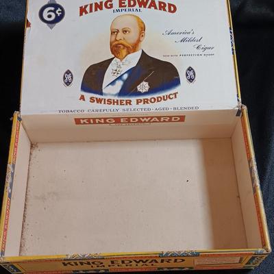 Prince Albert container with King Edward Cigar box and two tobacco tins