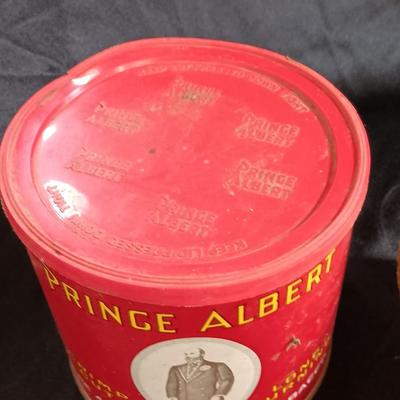 Prince Albert container with King Edward Cigar box and two tobacco tins