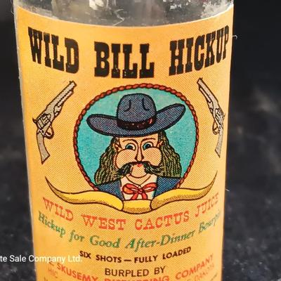 Vintage Beer cans with Humorous salt & pepper Kwyatt Urp and Wild Bill Hiccup salt & pepper shakers