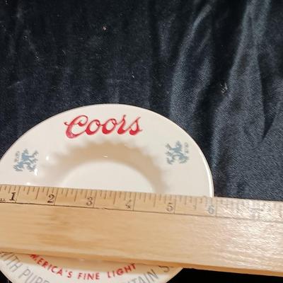 Adolph Coors ceramic ash tray with Velvet tobacco tin