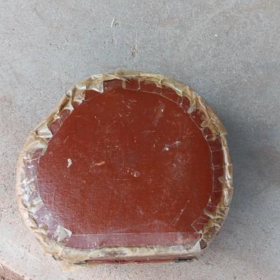 Vintage toy buggy stroller with baby doll and luggage of doll clothes