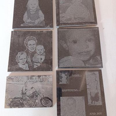 Instant family ceramic tiles with faces and people lasered on them