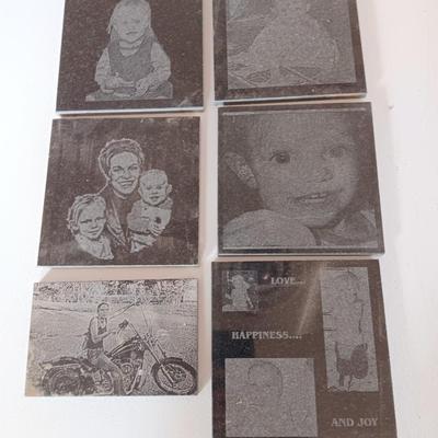 Instant family ceramic tiles with faces and people lasered on them