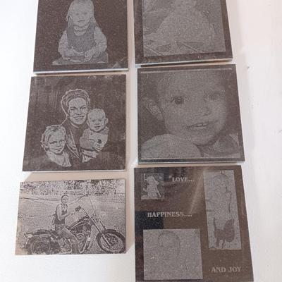 Instant family ceramic tiles with faces and people lasered on them