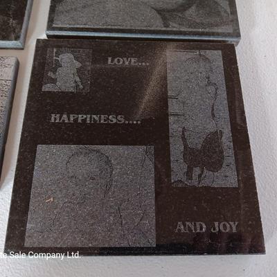 Instant family ceramic tiles with faces and people lasered on them