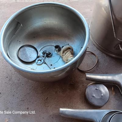 Stainless steel Milking machine - bucket - with hoses and a cream separator