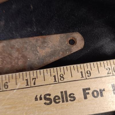 Rusty old hinges, with door hardware