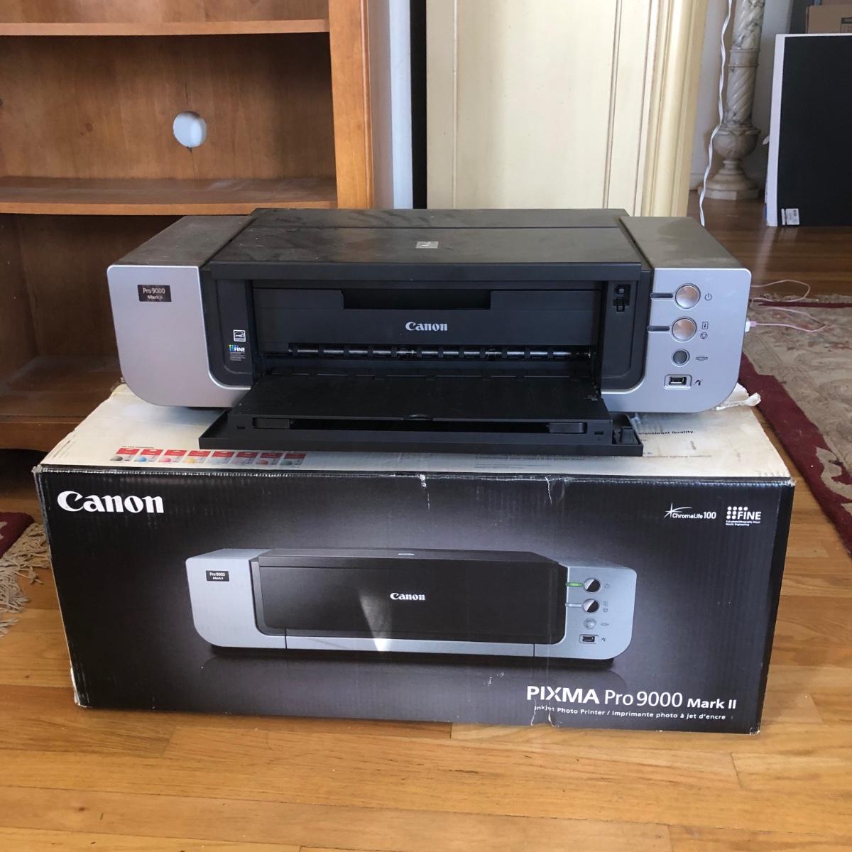 LOT 90M Two Canon PIXMA Pro 9000 Mark II Inkjet Photo Printers