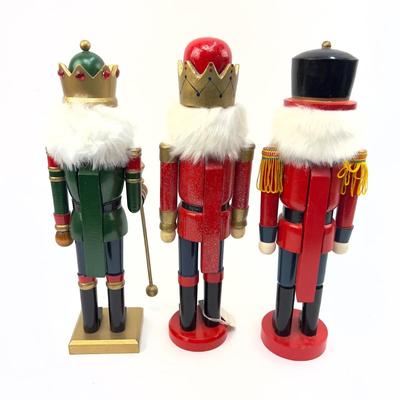 487 set of 3 15â€ Wooden Nutcrackers