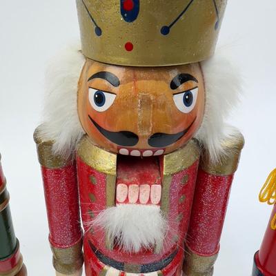 487 set of 3 15â€ Wooden Nutcrackers