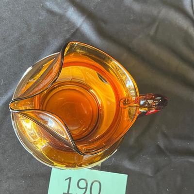 Farber Brothers Farberware Cambridge Glass Amber Pitcher