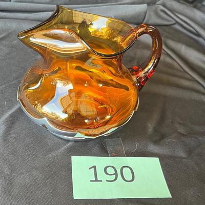 Farber Brothers Farberware Cambridge Glass Amber Pitcher