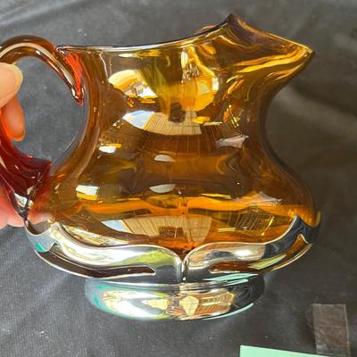 Farber Brothers Farberware Cambridge Glass Amber Pitcher
