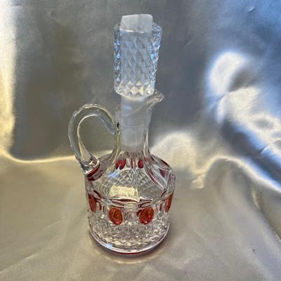 Crystal Cruet w/ Cranberry Flash