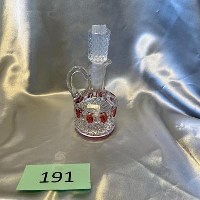 Crystal Cruet w/ Cranberry Flash
