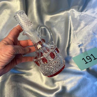 Crystal Cruet w/ Cranberry Flash