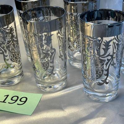 MCM Platinum Crest on Crystal Tumblers
