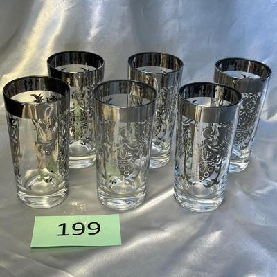 MCM Platinum Crest on Crystal Tumblers