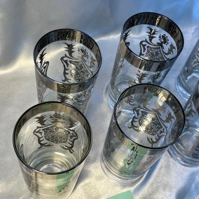 MCM Platinum Crest on Crystal Tumblers