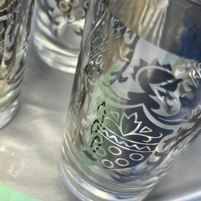 MCM Platinum Crest on Crystal Tumblers
