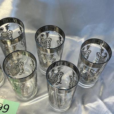 MCM Platinum Crest on Crystal Tumblers