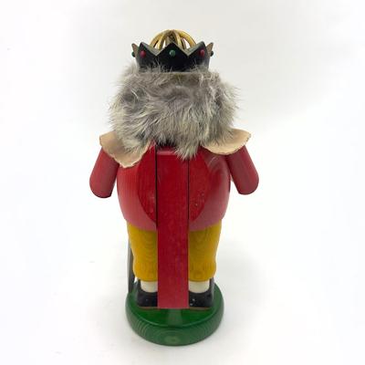 492  Erzgebirgische Volkskunst Seiffen Handarbeit wood Chubby German 13 inch Nutcracker King