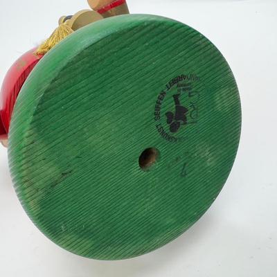 492  Erzgebirgische Volkskunst Seiffen Handarbeit wood Chubby German 13 inch Nutcracker King