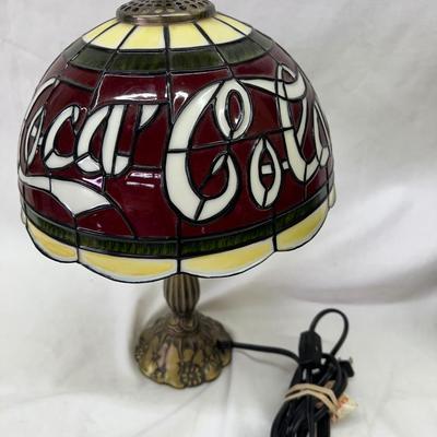 Coca Cola Coke Small End Table Lamp Plastic Stained 1999 16" Tall
