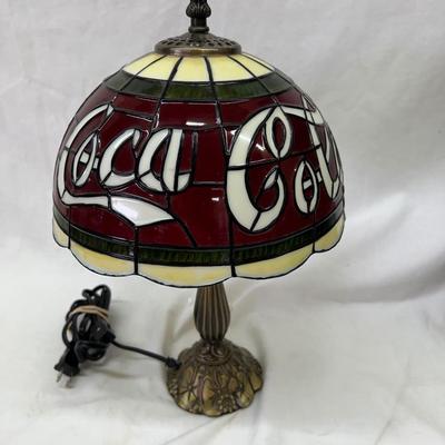 Coca Cola Coke Small End Table Lamp Plastic Stained 1999 16" Tall