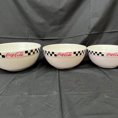 Coca Cola Coke 2002 Gibson 3 Bowl Set As Is