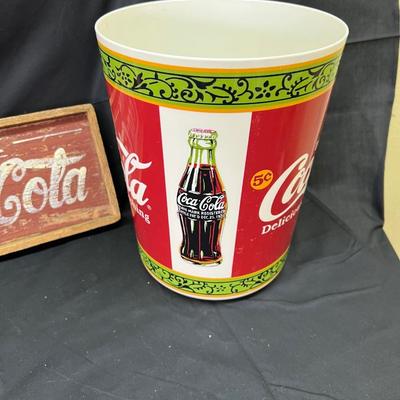Coke Coca Cola Wooden Wall Decor and Waste Basket